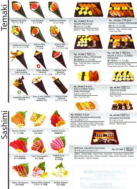 harga menu genki sushi